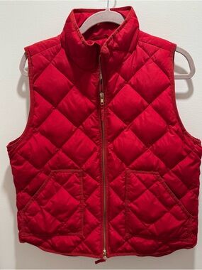 J. Crew Factory Quilted Red Puffer Vest